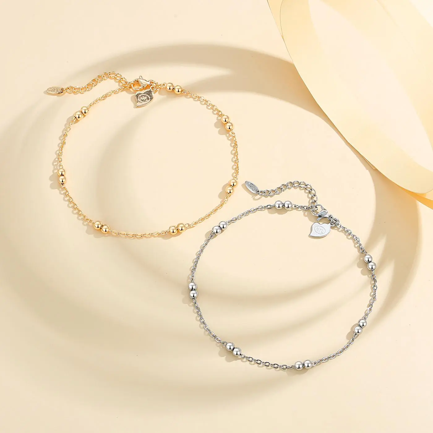 LM327 Gelang Kaki Sederhana Titanium Wanita Aksesori Gelang Kaki Bisa Disesuaikan