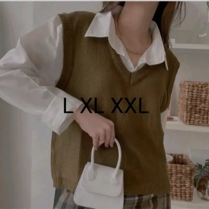 ROMPI RAJUT JUMBO / BIG SIZE LD 95 / 120 / 130 /140/150 BAJU WANITA JUMBO / ATASAN JUMBO Casual Santai V-Neck Polos