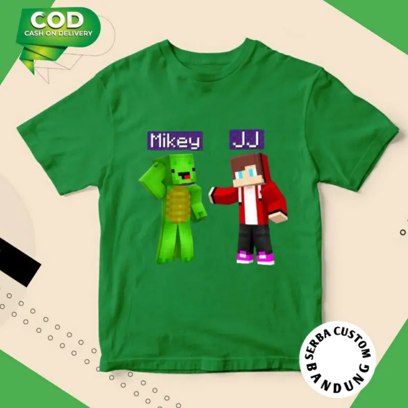 Kaos Atasan Anak JJ & Mikey Maizen Minecraft Bahan Premium Fashion 8