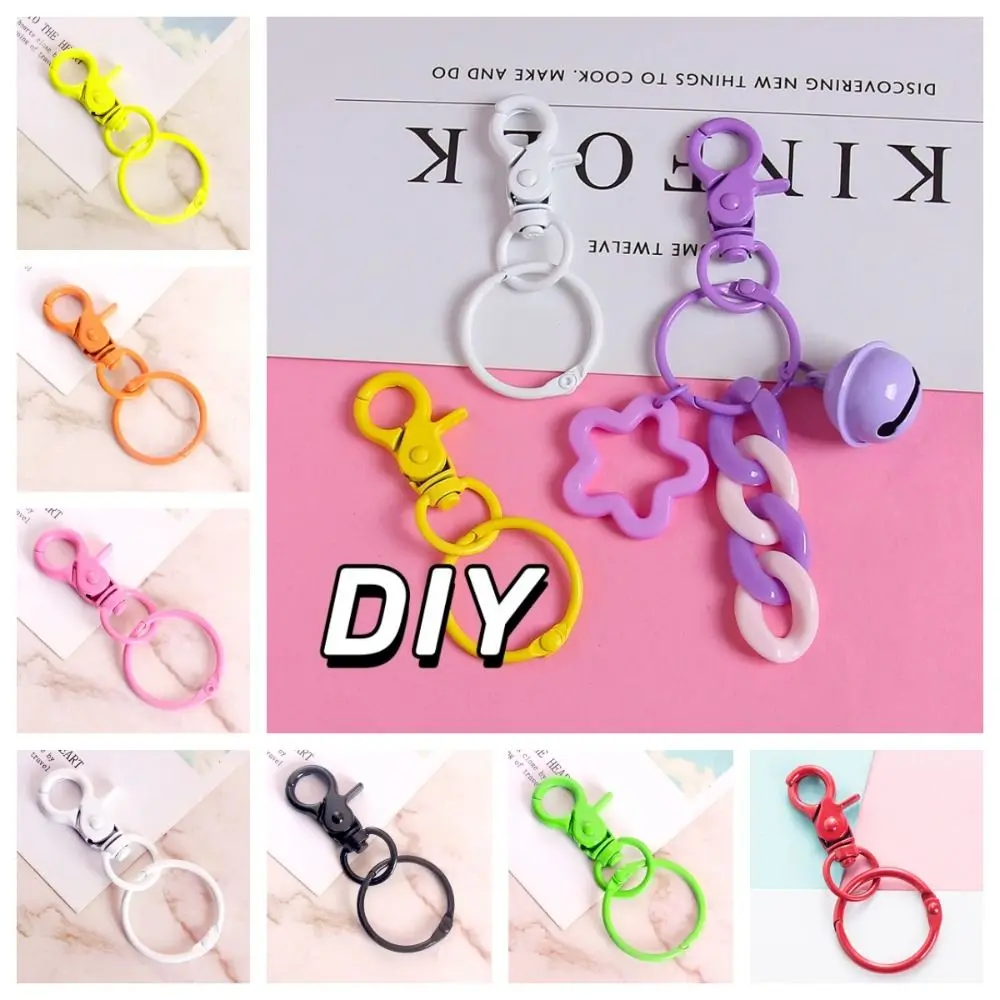 Durable Candy Color Lobster Clasp Hooks Keyring Clip Hook Detachable Jewelry DIY Buckle Connector Pendant Snap Buckle Hooks Spring Clasp for Keychain Craft Lovers