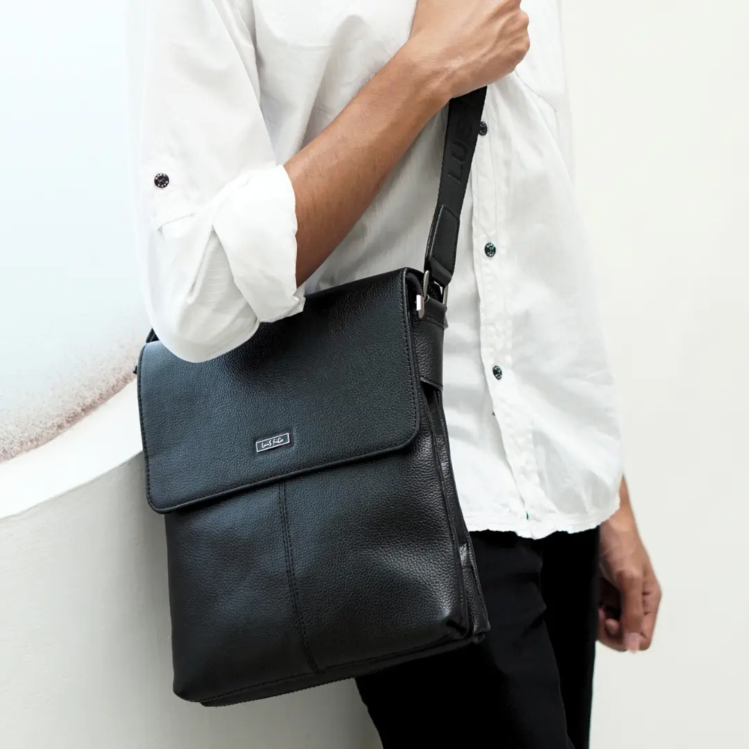 SLING BAG / TAS PRIA / TAS SELEMPANG KULIT SAPI ASLI LUIS FIGO [KENNY 1456-3]