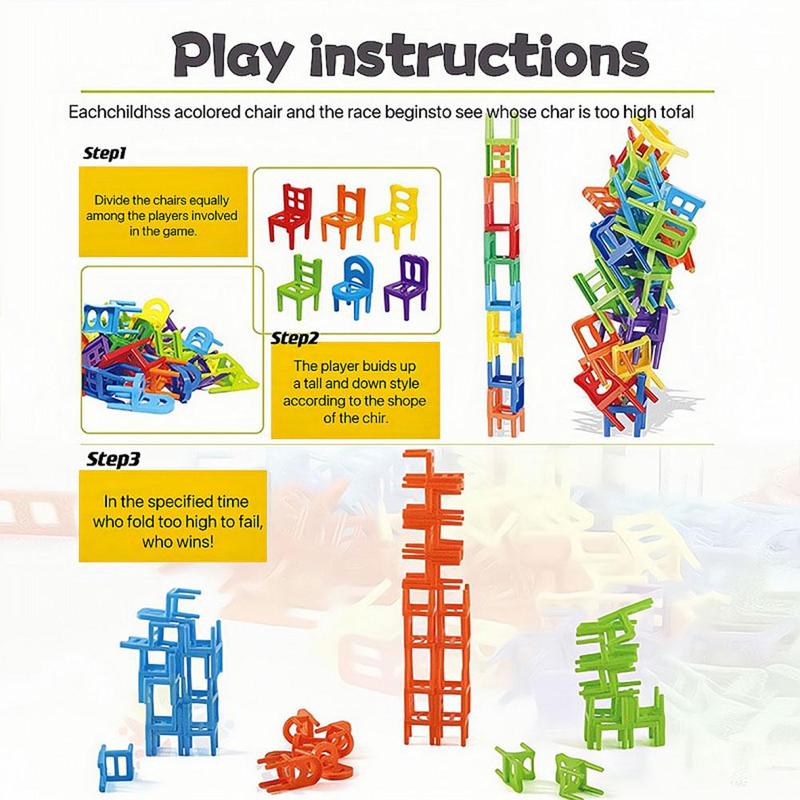 Product Introduction of Colorful Family Board Game A Strategic Educational Toy for Kids Balance Chairs on a Desk to Win N6H3 24