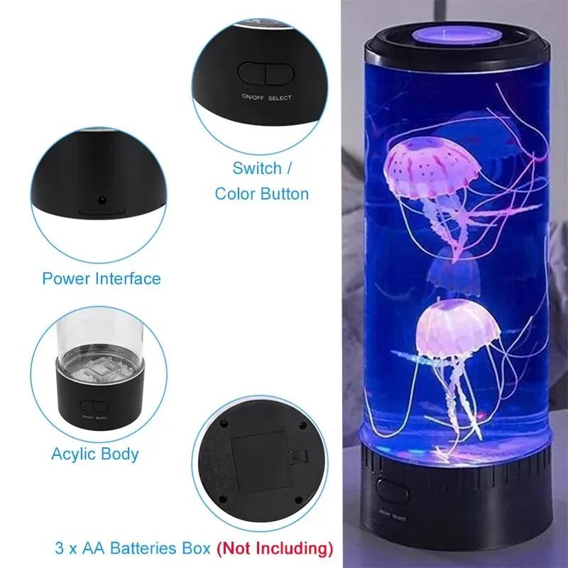 Color Changing Jellyfish Lamp Usb/Battery Powered Table Night Light Children'S Gift Home Bedroom Decor Boys Girls Birthday Gifts 4
