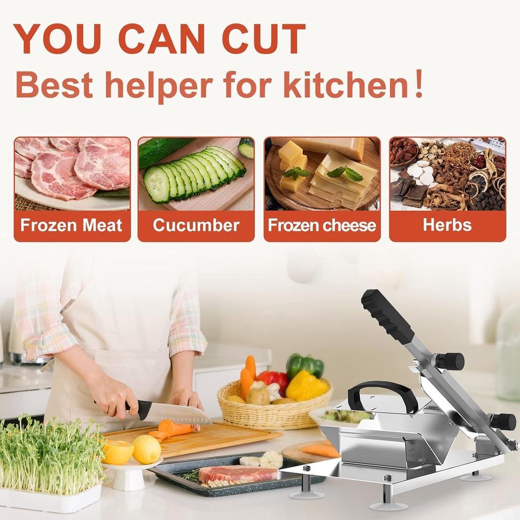 【SG Local Seller】Manual Frozen Meat Slicer，Stainless Steel Meat Cutter ...