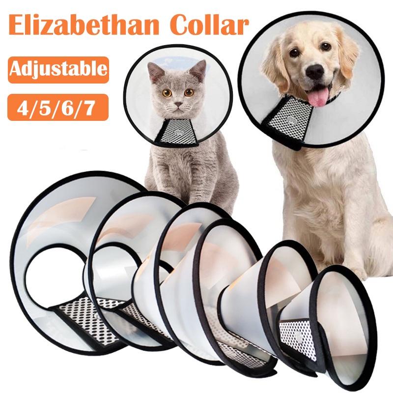 AimayaPet Adjustable Pet Collar Cone Collar E Collar Cat Cone Dog Collar Pet Headgear Pet Bite Prevention Mouth Healing Ring 1