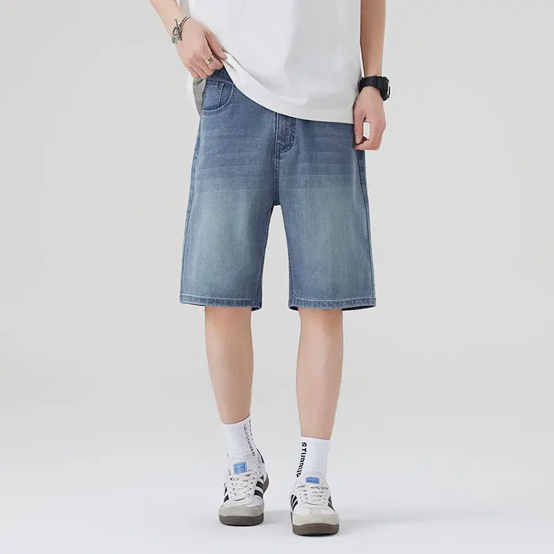 Men's Tencel Jeans Shorts 2025 Summer - Ice Silk Retro Loose Fit Casual Mid Length Shorts| Cool Breathable & Comfortable