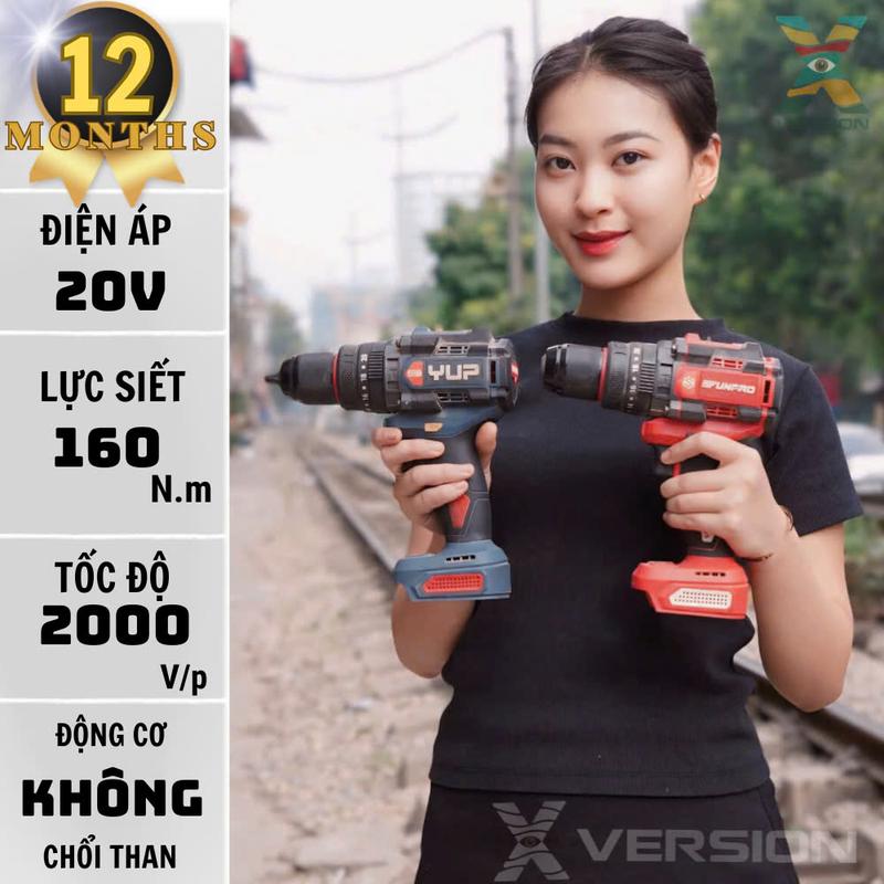 Máy khoan ba chức năng đầu kẹp 13mm YP20 DR13B YUPAI và Sfunpro S20DCD13A-Xversion