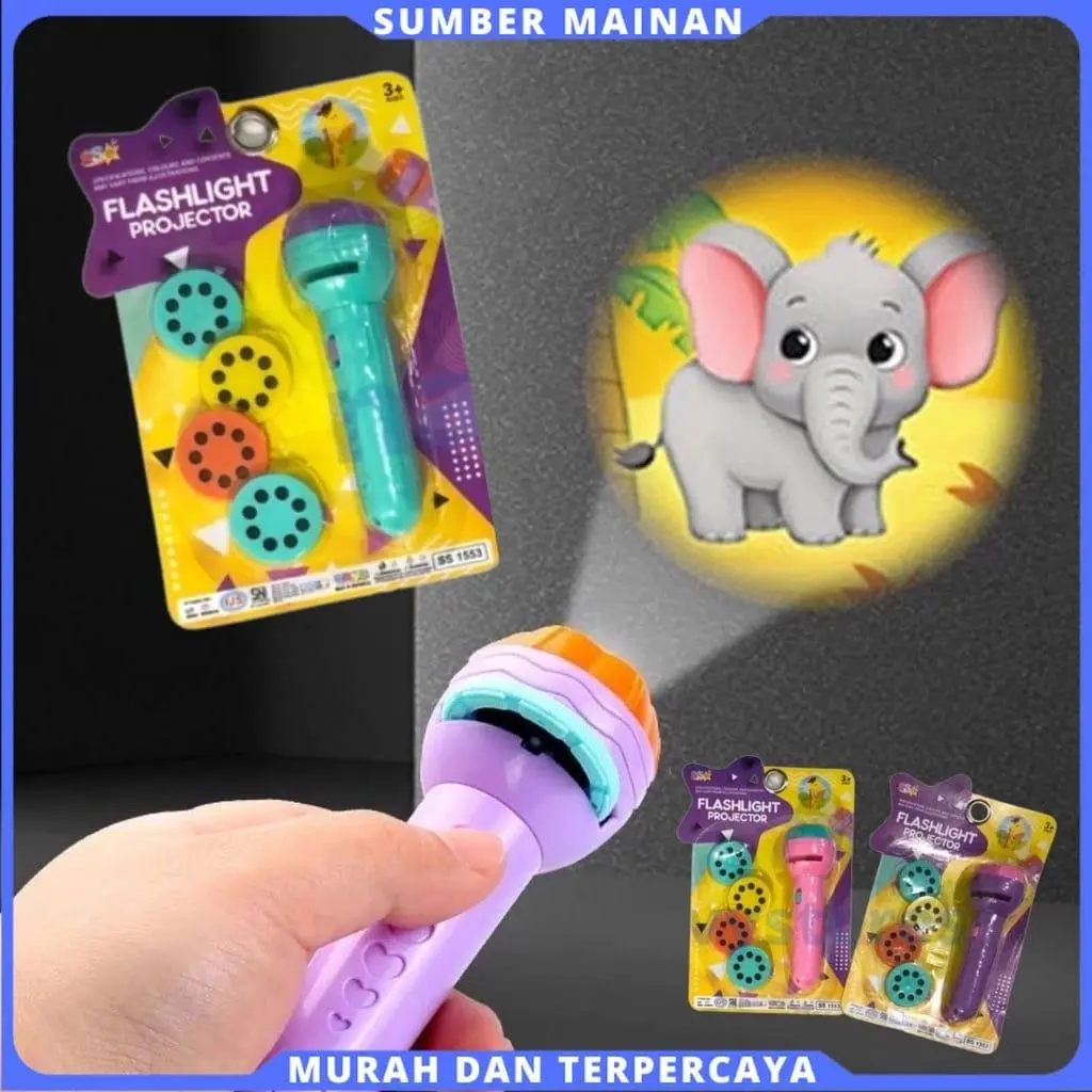 [AnD] 4 SLIDE 32 GAMBAR Mainan Anak Senter Proyektor Flashlight Projector SNI Toys