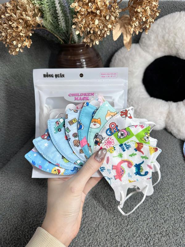 Vải Lụa - Khẩu trang 5d trẻ em Hồng Quân size từ 6 - 27kg - 3 lớp kháng khuẩn chống bụi mịn thời trang hot trend ....