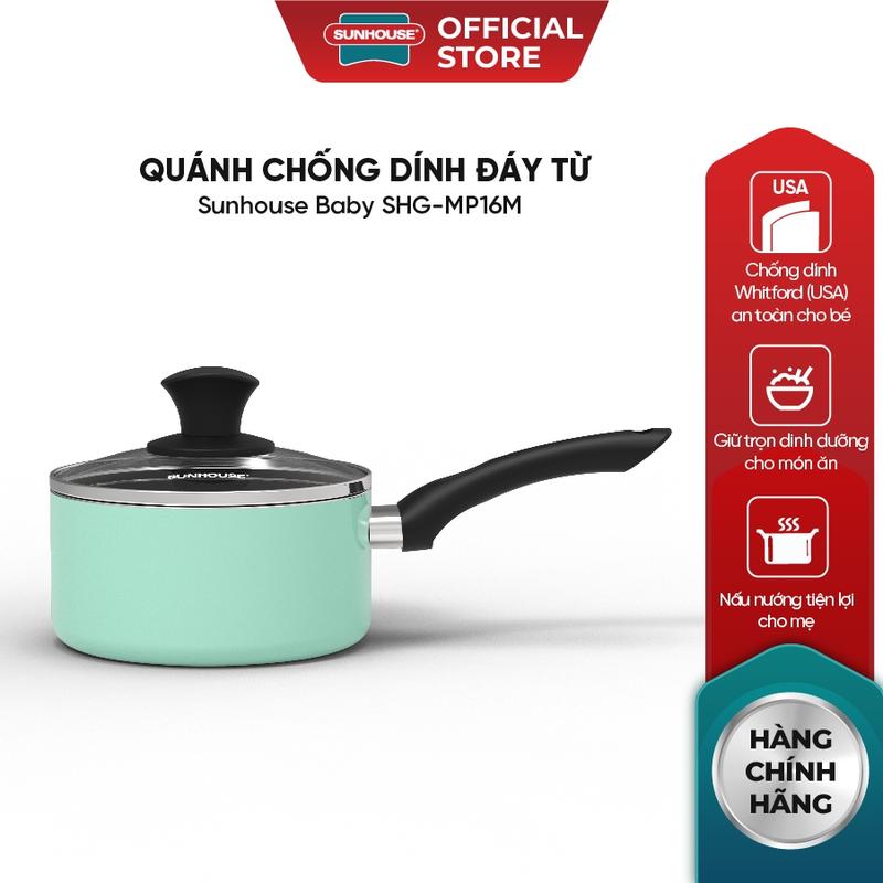 Nồi Quấy Bột Chống Dính SUNHOUSE SHG-MP16M - Đường kính 16 cm - Dùng trên mọi loại bếp - Hàng chính hãng 0