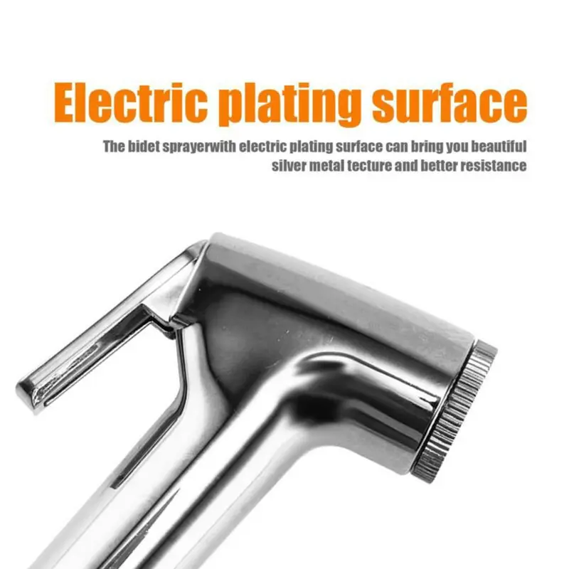 Chrome Bidet Shattaf Douche Spray Hygienic Toilet Shower Head Hose Set 8
