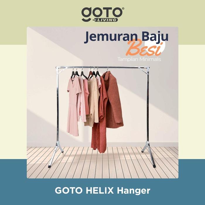 Gambar (Best Offer) Goto [COD] Helix Tiang Jemuran Baju Besi Lipat Hanger Pakaian Portable dari Goto Living Kota Tangerang Tokopedia
