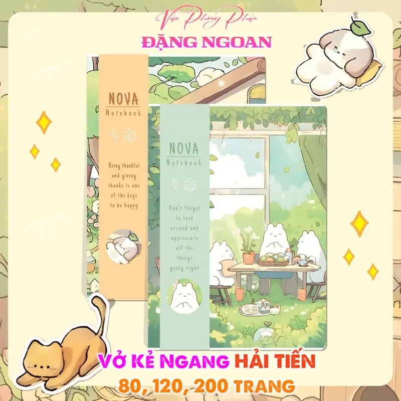 HẢI TIẾN Vở kẻ ngang ghim B5 - NOVA - Định lượng giấy 70g/m2 (80/120/200 trang - Lốc 10/5/3) 2