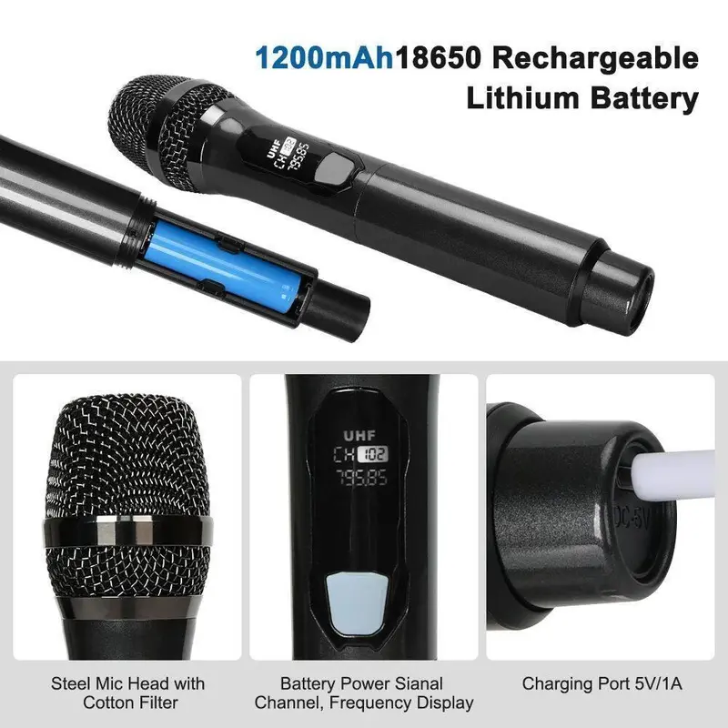 2025 khuyến mãi-Bộ Micro Không Dây Karaoke 108 Hoạt Động Với Tất Cả Các Loa, Bộ Khuếch Đại, Âm Thanh Kỹ Thuật Số 6
