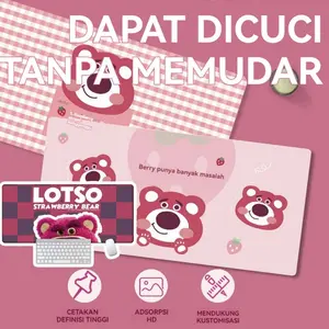Alas mouse Alas Meja Alas mouse komputer game ekstra besar Alas mouse komputer game beruang stroberi kartun alas mouse kantor yang lucu