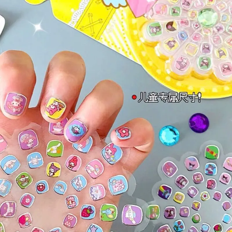 Set dán móng hoạt hình Sanrio cho bé yêu, set dán trang trí móng cho bé gái Làm Nail 1