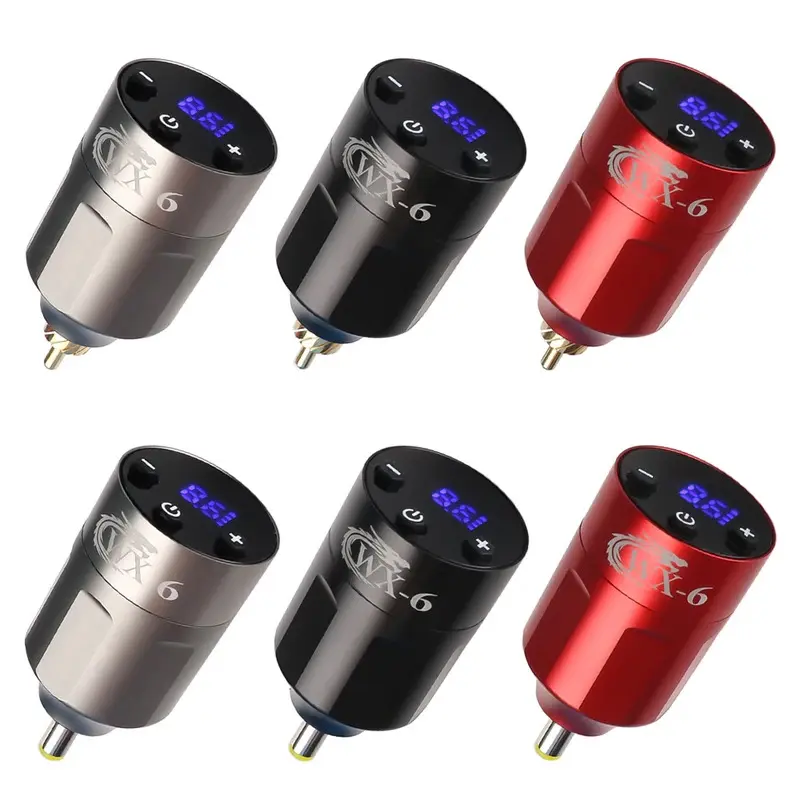 Bekalan Kuasa Tatu Wayarles Mini, WX-6, Antara Muka RCA / DC, Kapasiti 1300mAh, Pengecasan Pantas, Mudah Alih, Bateri Tatu, Sesuai untuk Solekan Kekal, Seni Badan