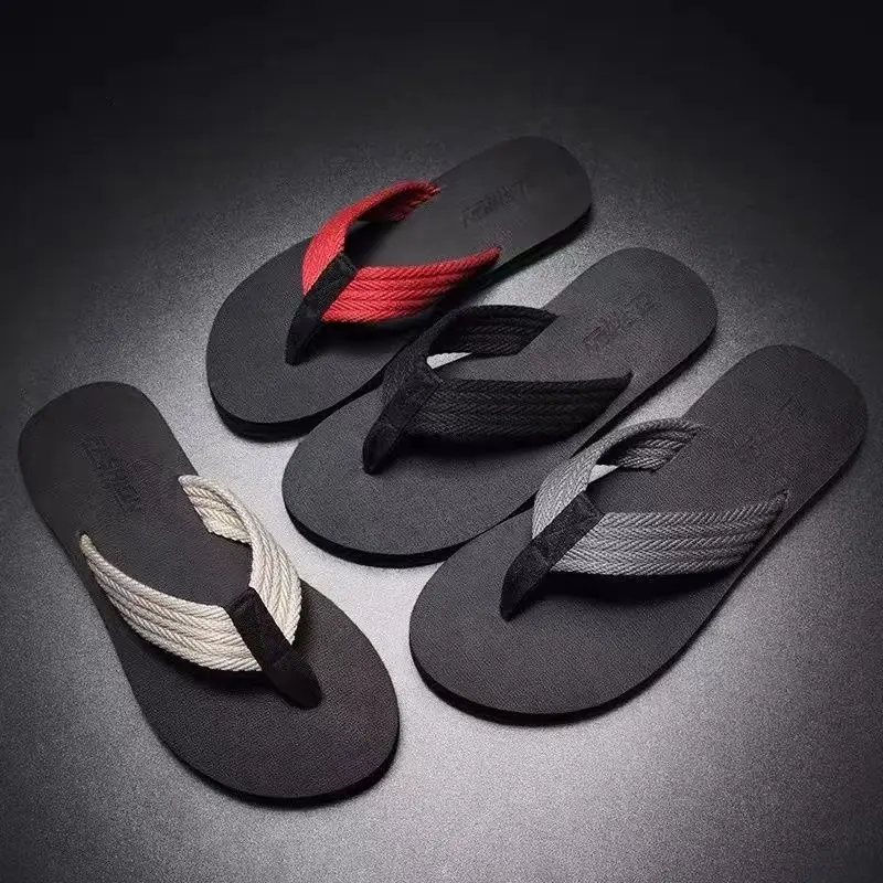 New Net Red Trend Light Slippers Simple Fashion Holiday Casual Sandals Beach Flip-Flops Men Boy Footwear