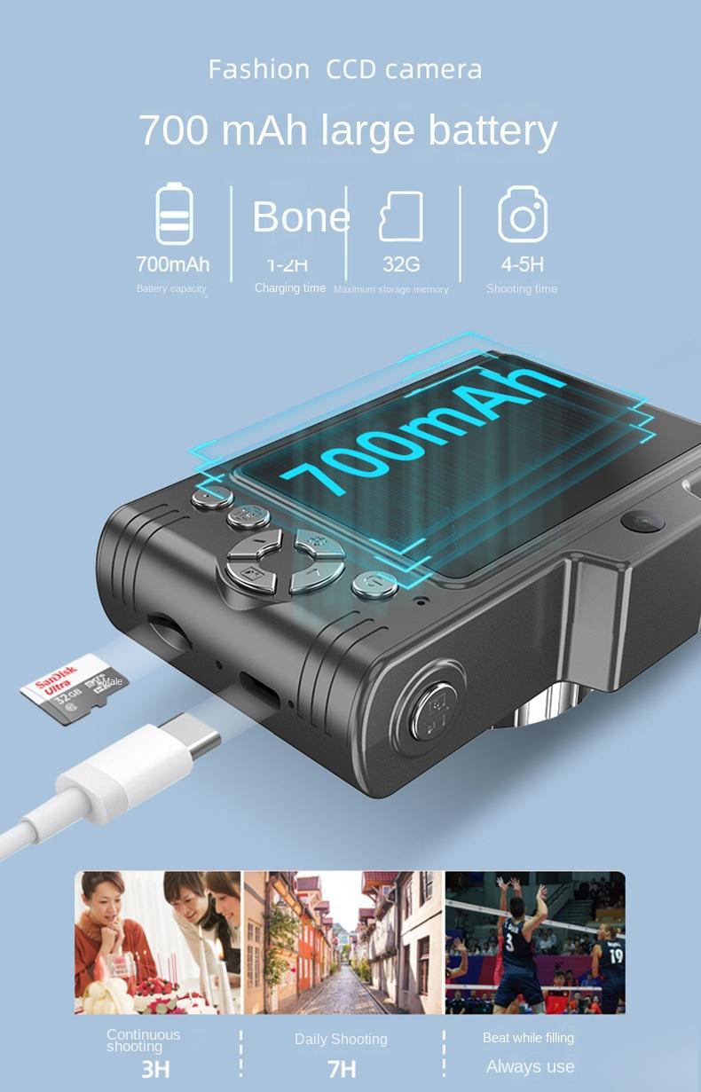 Product Introduction of Student camera, new CCD, retro digital camera, mobile and portable, suitable for gift, good looking 5