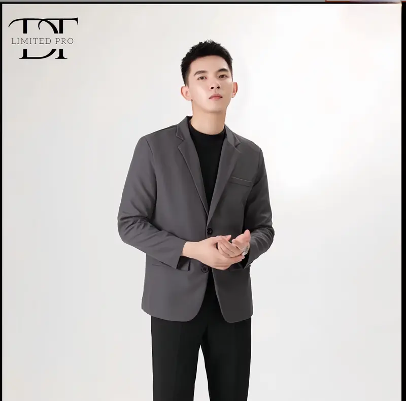 Áo khoác Blazer 2 khuy Form rộng 2 lớp thoáng khi đứng form hàn quốc DT Limited Menswear Nam 2