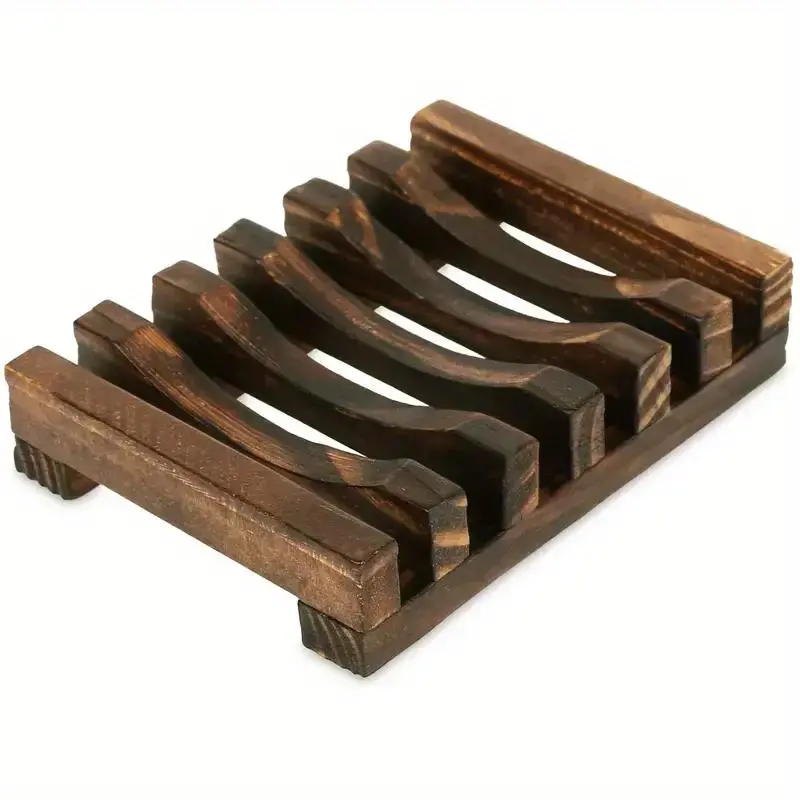 Wooden Soap Dish, 3 Counts Durable Hollow Out Creative Soap Bar Holder, Soap Bar Drain Rack, Bathroom Supplies for Home & Hotel 6