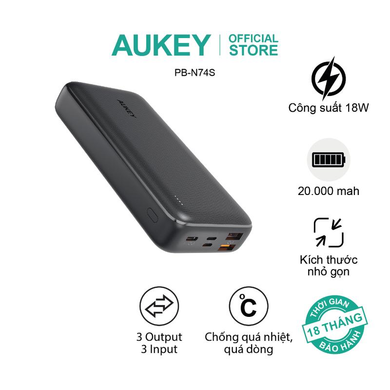  Pin Sạc Dự Phòng Aukey PB-N74S 20.000mAh sạc nhanh 22.5W - Màu Đen 