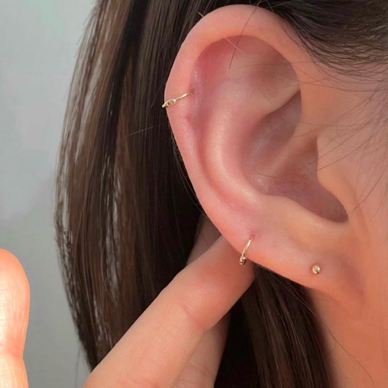 Khuyên tai bạc INS khoen tròn SLIM HOOP thiết kế mảnh / GIÁ 1 CHIẾC [SP01]