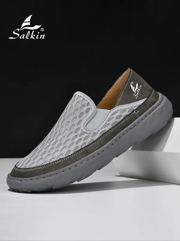 Men's Minimalist Plain Mesh Slip on Sneakers, Casual Comfortable Breathable Low Top Sneakers, Fashionable Sneakers for Daily Wear, Sports Shoes 0