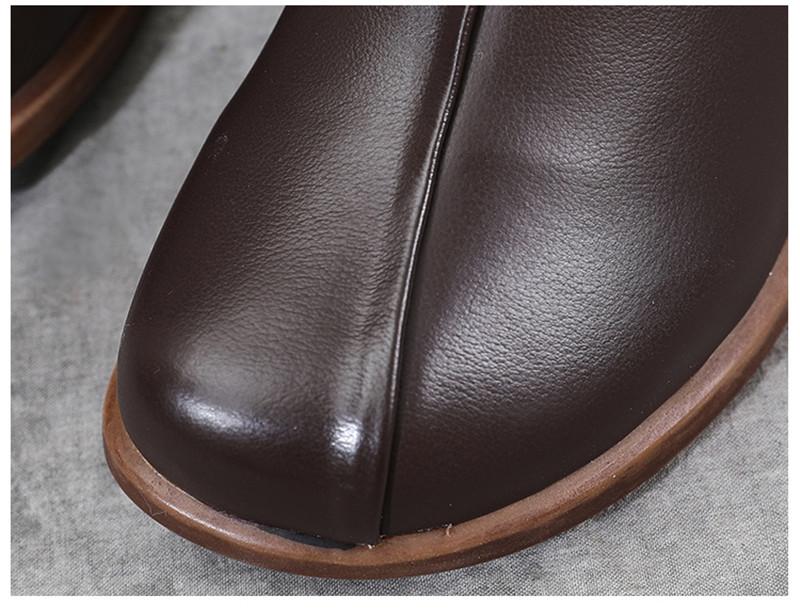 Product Introduction of Genuine Leather Winter Boots Women Chelsea Shoes Booties Woman Ankle Boots Platform Shoes Botines Mujer 1