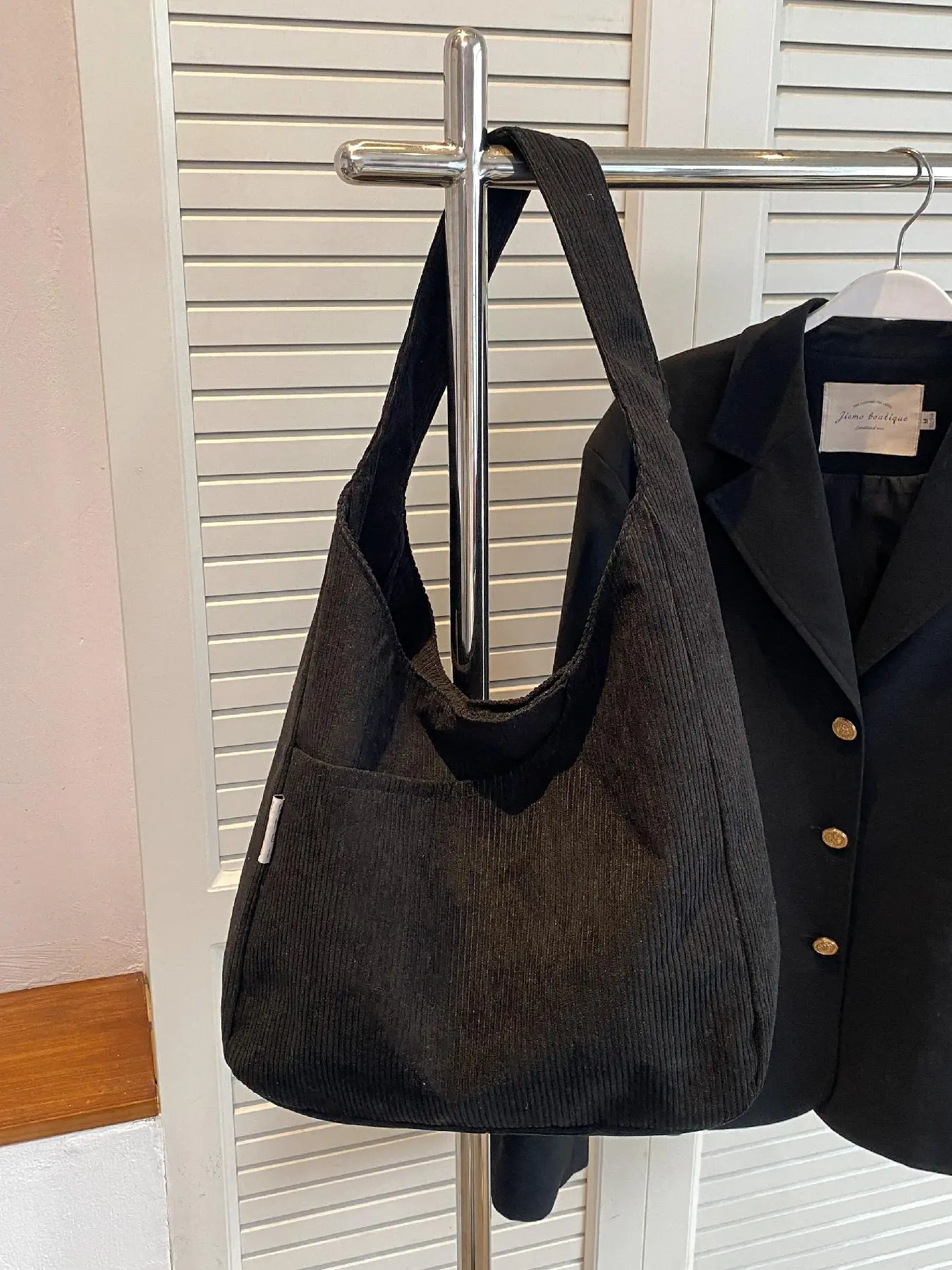 Women's 2025 New Stylish Minimalist Corduroy Shoulder Bag, Large Capacity Over Shoulder Bag for Daily Use, Trendy Lightweight Multifunction Tote Bag, Handbag