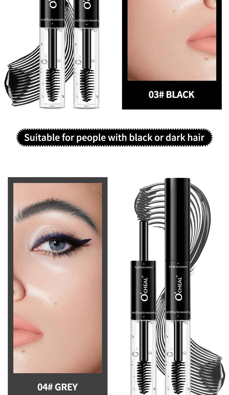 Product Introduction of Double-Headed Dyed Eyebrow Long-Lasting Setting Liquid Not Smudge Waterproof and Sweat-Proof Eyebrow Cream Makeup Cosmetic 10