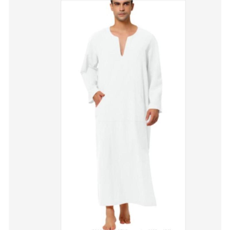 2024 Discount Fashion Hot Style Arabic Style Simple Long Men's Muslim Robe Men's 5