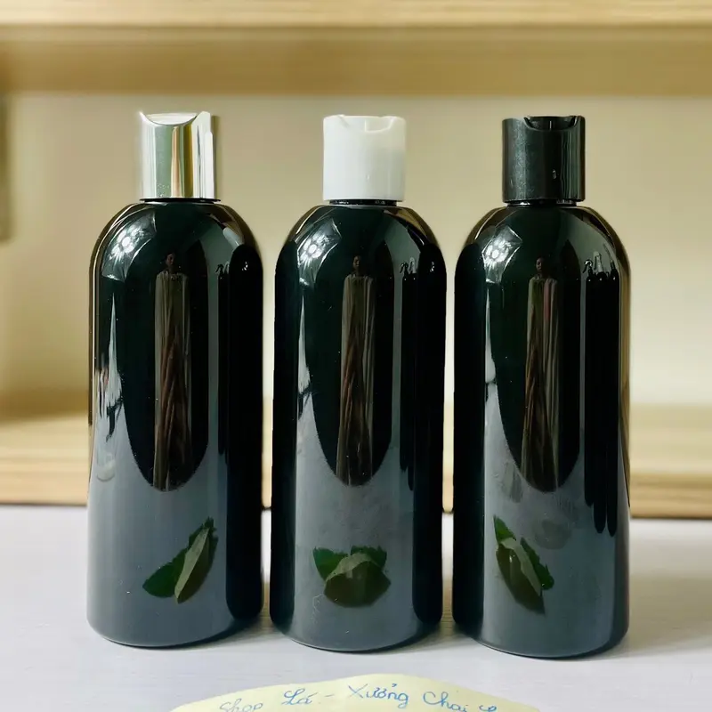 Chai Lọ Nhựa Cocoon Màu Đen 300ml Đủ Kiểu Vòi Nhấn-Xịt Phun Sương-Nắp Bật-Vặn-Khoá Vàng,Bạc-Vòi Nhấn Cao Cấp-Chất Lượng đựng ủ tóc bình 6
