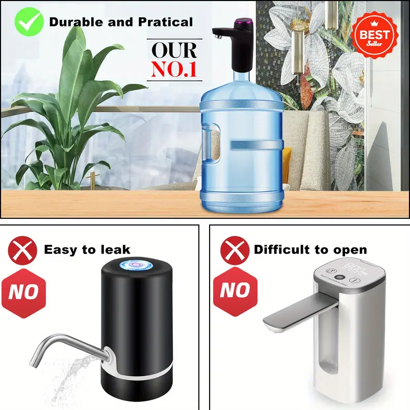 USB Rechargeable Water Dispenser, Portable Electric Water Bottle Pump, Multipurpose Dispenser for Home Camping 4