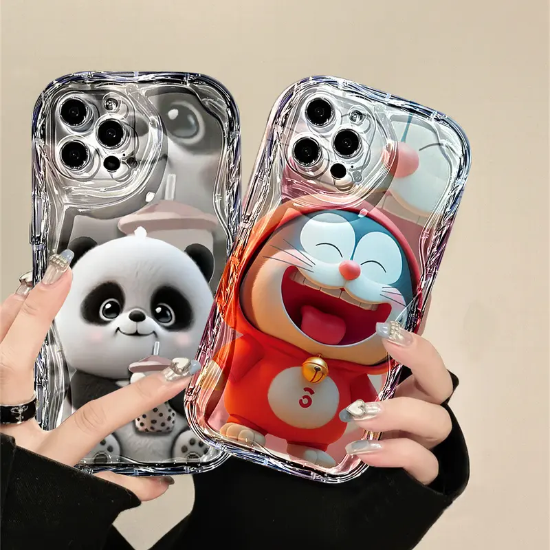 Case for Oppo A3X A60 A16 A38 A18 A17 A58 A78 A17K A15 A5S A77s A79 A31 A16S A52 A1K A95 A54 A57 A7 A12 A3S A16K A74 A53 A1K A11K A76 F9 Laughing Tinkerbell cat and Tea Drinking Panda Case jisccou 4
