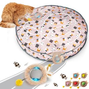 猫用インタラクティブおもちゃ、隠れっこ＆探検ゲームマット、ボール付き、室内用インタラクティブおもちゃ、完璧な猫用キックおもちゃ、無限の楽しさをもたらす、人気商品