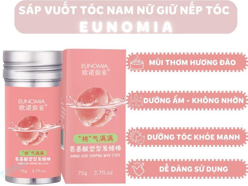 Sáp vuốt tóc Nam Nữ EUNOMIA Wax Stick 75g dạng thỏi giữ nếp tóc con keo tạo kiểu tóc nam nữ tóc trẻ em mềm và dưỡng ẩm sap vuottoc