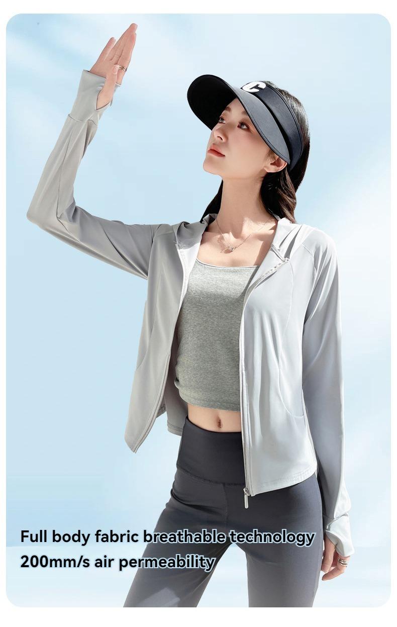 Product Introduction of Outdoor Ice Silk Sun Protection Clothing with Pocket, New UV-Proof Sunshade Light Sun-Protective Clothing, Outdoor Sports Thin Section Hooded Jacket 9