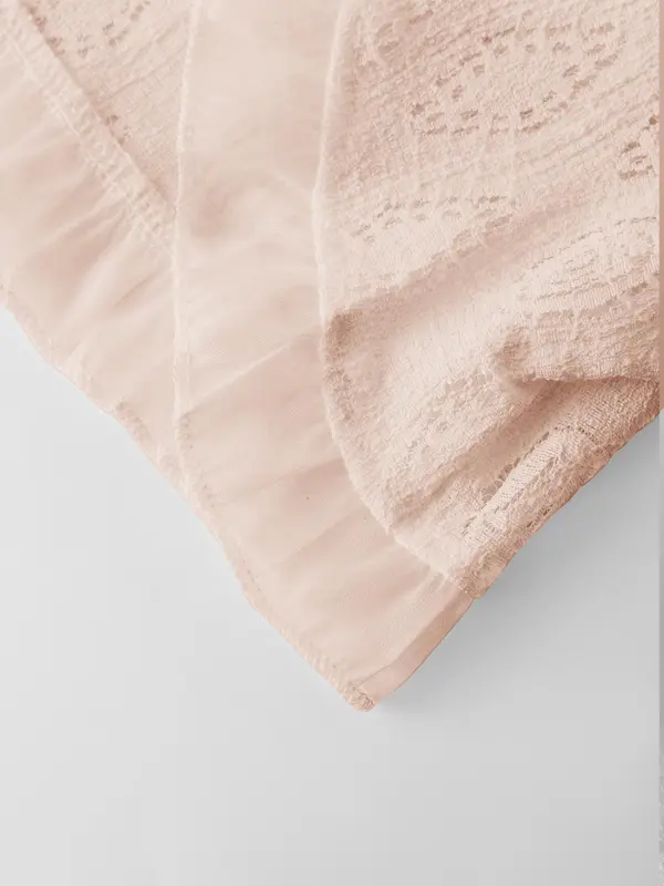 Women's Plain Hollow Out Ruffle Trim Crop Jacket, Casual Open Front Puff Sleeve Outerwear, Women's Summer Clothing for Daily Wear 2