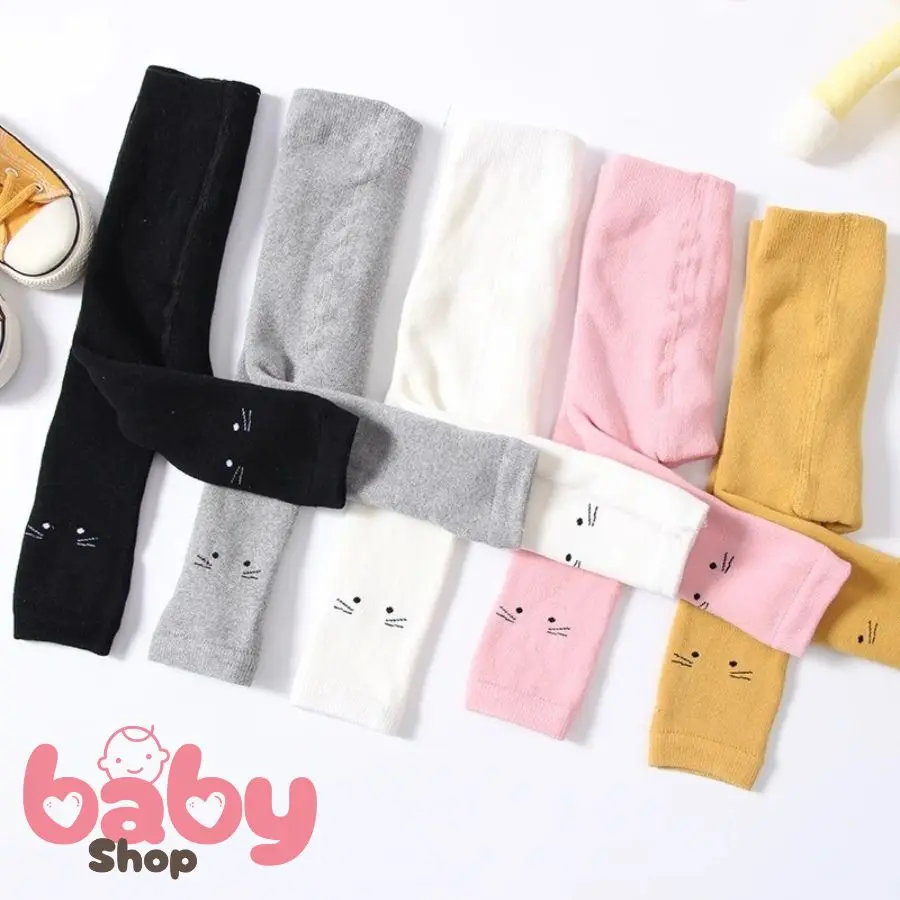 Quần Tất Mèo Xù, Quần Legging Cho Bé Gái Lót Lông Mịn Dày Dặn Ấm Áp Mùa Thu Mùa Đông Baby Shop Len