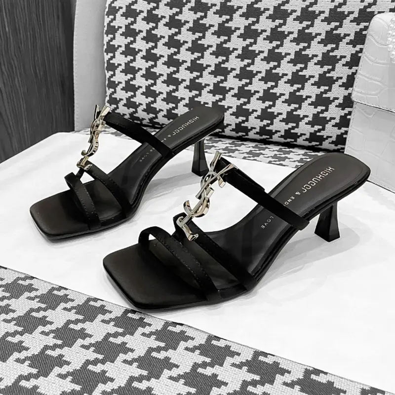 Kasut Tumit Tinggi Ultra-stiletto, 12CM, Kulit Paten Hitam, Untuk