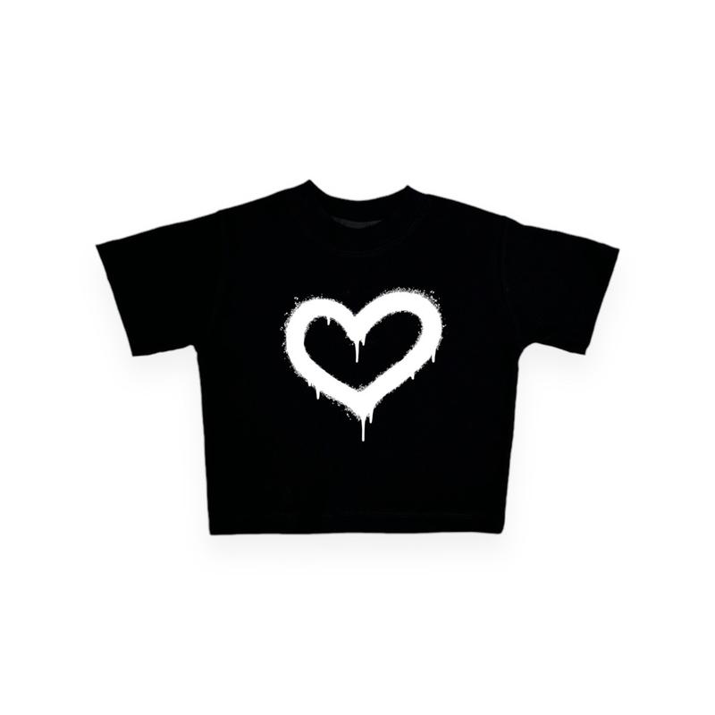 Áo phông croptop Cổ Tròn Nữ "Spray Heart" The Famous croptop Top Women 3