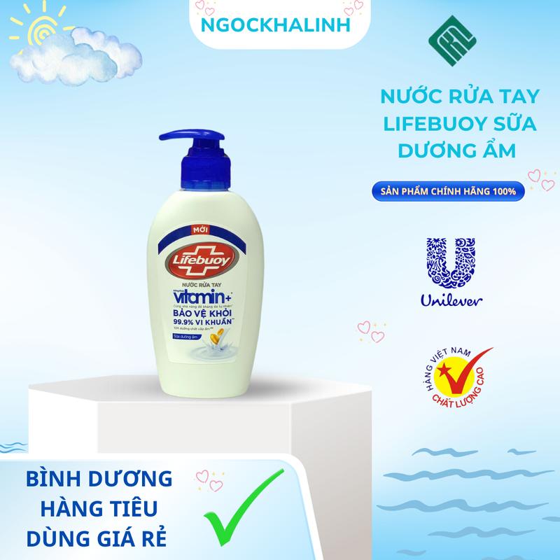  Nước rửa tay lifebuoy sữa dưỡng ẩm chai 180G 