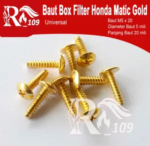 10 pcs BAUT BOX FILTER  VARIO BEAT ALL HONDA MATIX 5x20 GOLD Logam