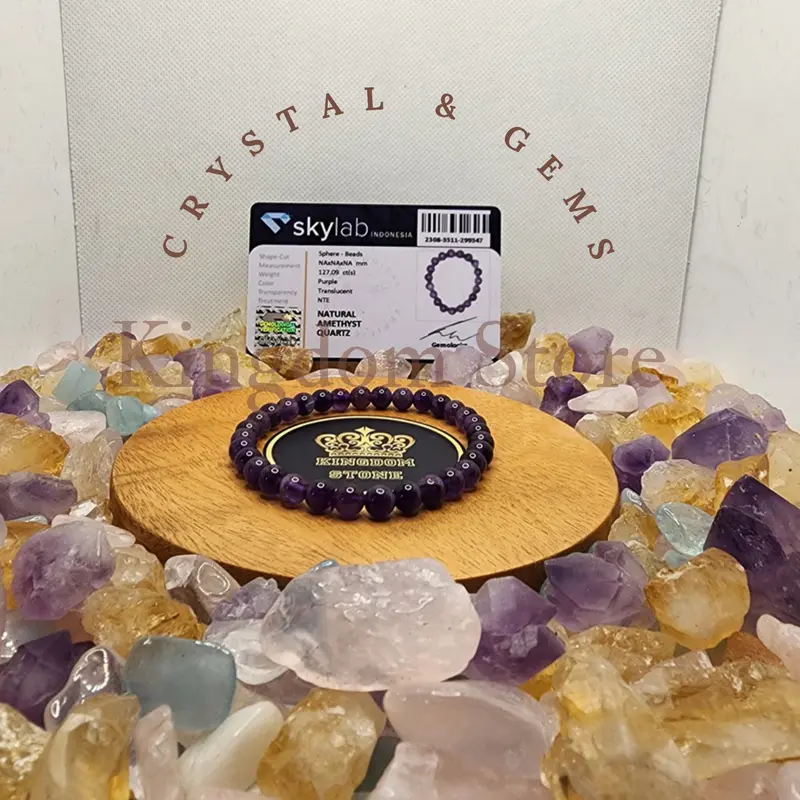 Gelang Batu Crystal Smoky Quartz Full Natural 1