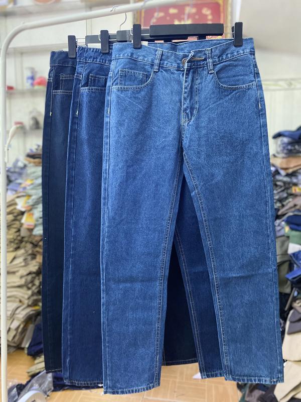 Quần jean nam ống suông trung niên trơn đẹp chất bò big size