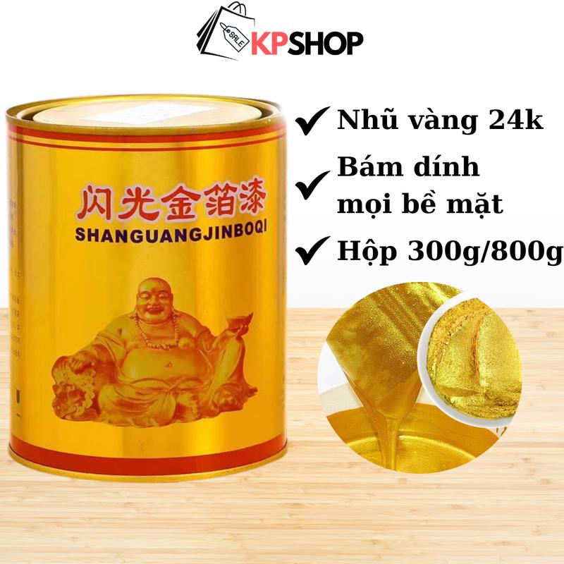 Sơn nhũ vàng 24k chống gỉ hộp 800g, nhanh khô, sắc màu bền đẹp với thời gian