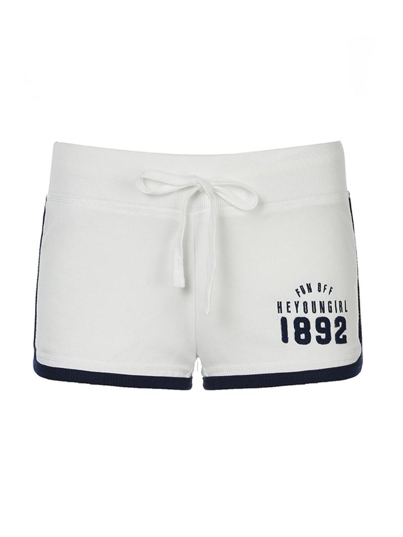 Product Introduction of Women's Letter Print Drawstring Waist Shorts, Casual Comfy Shorts for Summer, Ladies Bottoms for Daily Wear 1