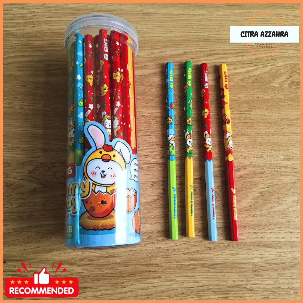 SATUAN BIG Pensil 2B Karakter Seri Hunny Bunny Graphite Pencil Extra Dark PS-005