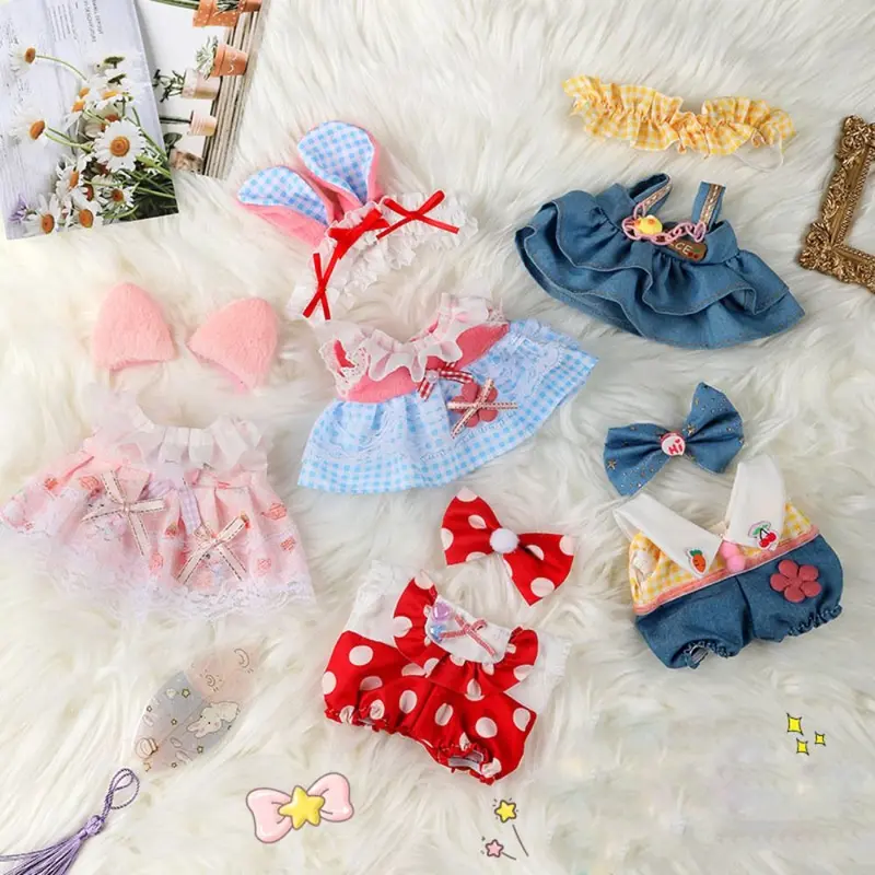 Quần Áo Búp Bê Dễ Thương, Hàng Mới Về, Có Phụ Kiện Băng Đô Nơ, 10 Kiểu Quần Áo Búp Bê Nhồi Bông Váy Công Chúa, Búp Bê Búp Bê Bông 20Cm, Thích Hợp Cho Búp Bê EXO Idol 1